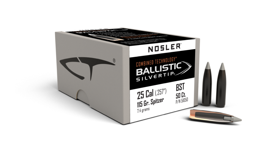Zrno Nosler Silver tip kal.257 Spitzer 115grs. (50 kom)