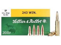 Karabinsko S&B kal.243 Win. SP 100grs./6.5g.