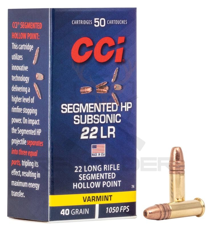 Malokalibarsko CCI kal.22LR Subsonic Segmented Hollow Point 40grs.
