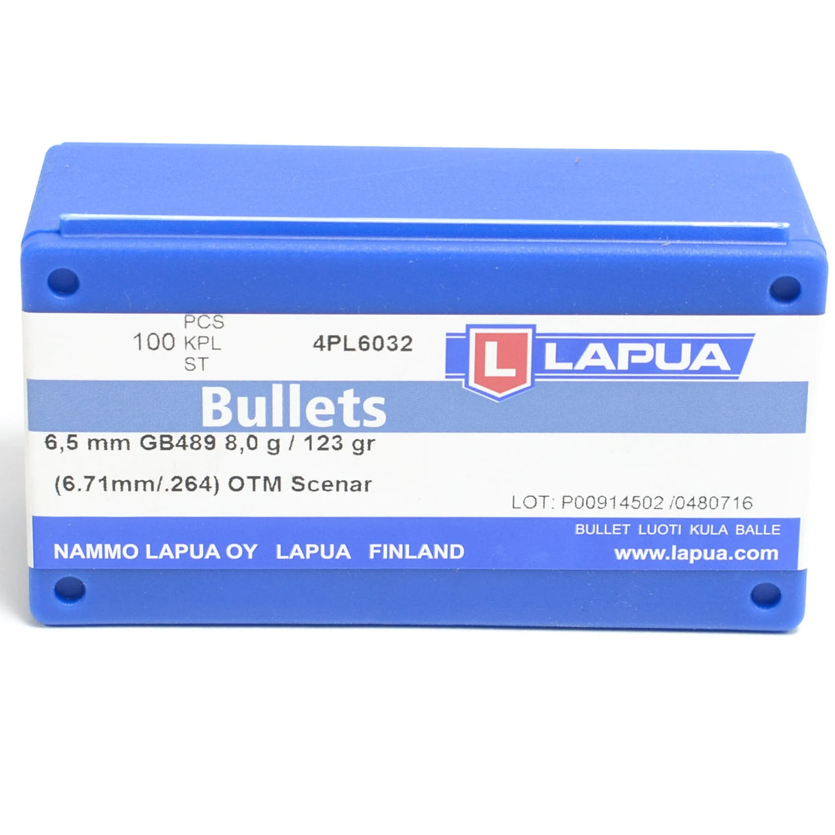 Zrno Lapua kal.264/6.5 mm Scenar OTM 123grs. 100 kom.