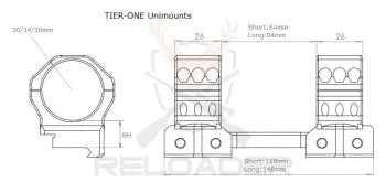 TierOne monoblok nosač "Short Saddle" 30 medium /38 mm 0MIL