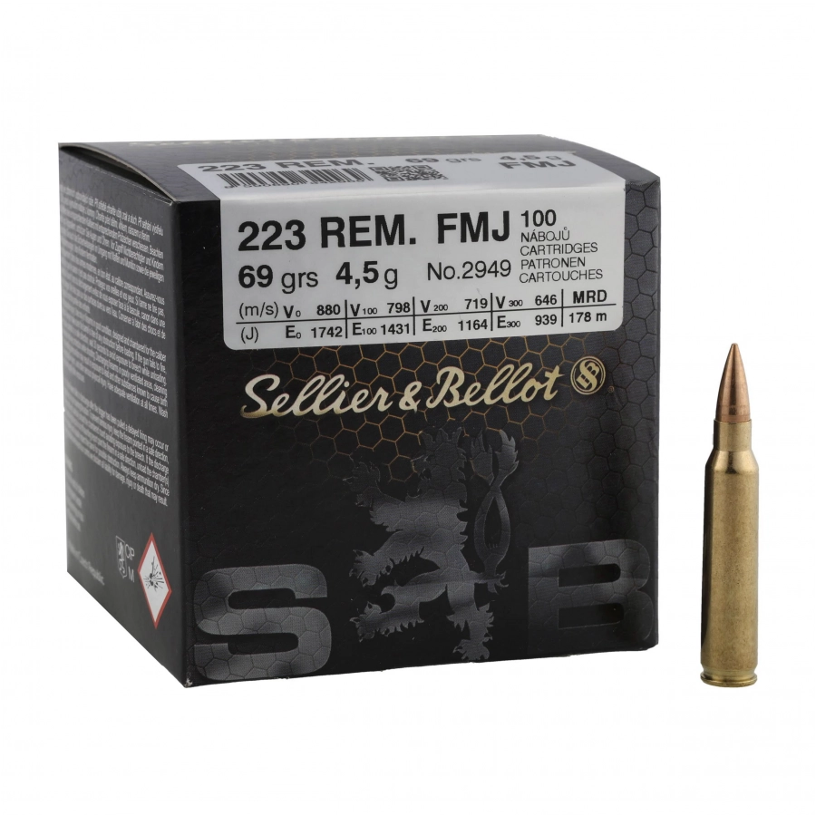 Karabinsko S&B kal.223 Rem FMJ 69grs./4.5g (100 kom)