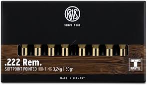 Karabinsko RWS kal.222 Rem. TM Softpoint 3.24g.