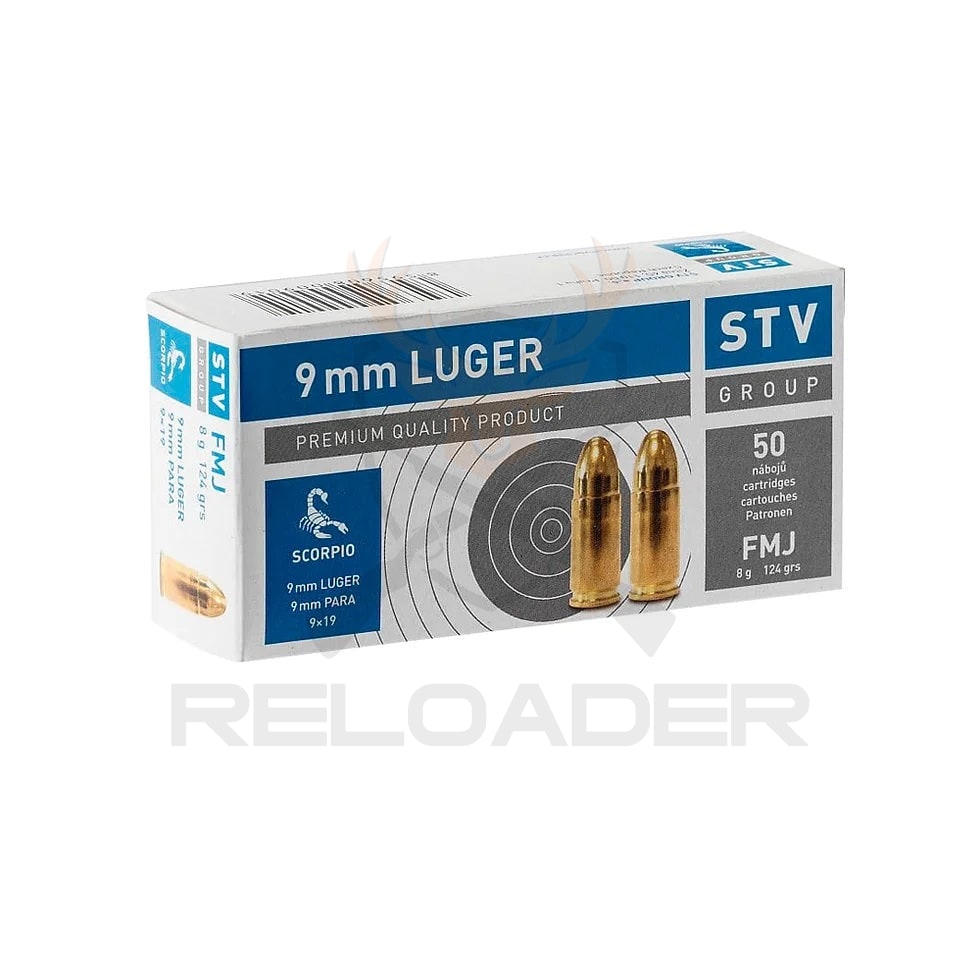 Pištoljsko STV kal.9x19 FMJ 124 grs. / 8g.